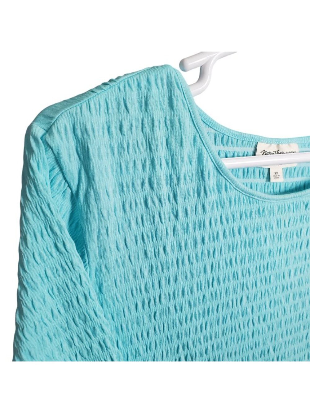 Norm Thompson Womens Size 3X Top Smocked Textured Pullover Lightweight Casual - Picture 3 of 8